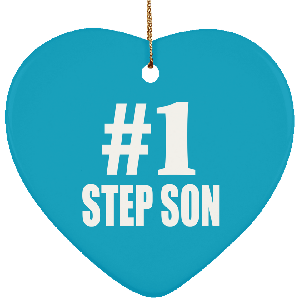 Number One #1 Step Son - Heart Ornament