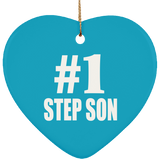 Number One #1 Step Son - Heart Ornament