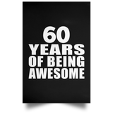 60th Birthday 60 Years Of Being Awesome - Poster Portrait