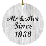 88th Anniversary Mr & Mrs Since 1936 - Circle Ornament F