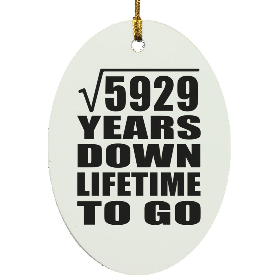 77th Anniversary Square Root of 5929 Years Lifetime To Go - Oval Ornament