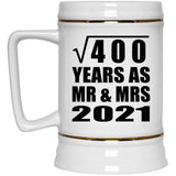 20th Anniversary Square Root of 400 Years As Mr & Mrs 2021 - Beer Stein