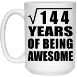 12th Birthday Square Root of 144 Years of Being Awesome - 15oz Coffee Mug