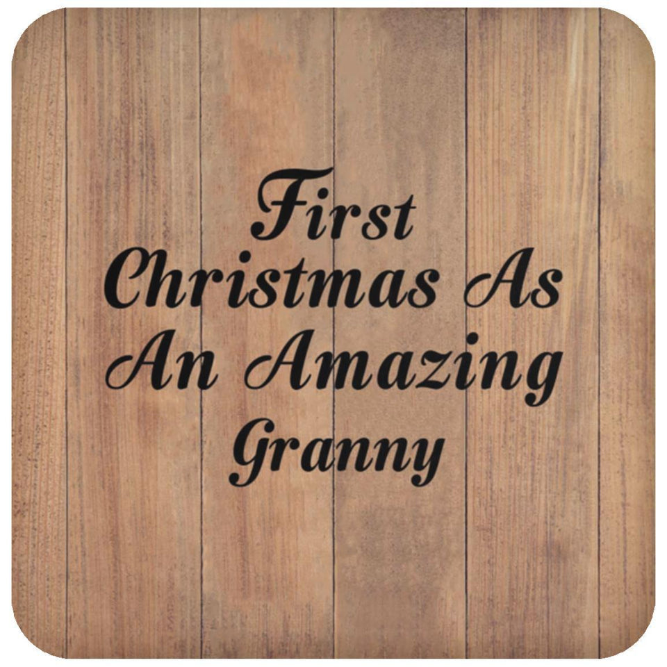 First Christmas As An Amazing Granny - Drink Coaster C