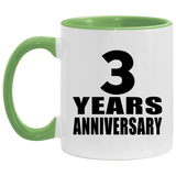 3rd Anniversary 3 Years - 11oz Accent Mug Green