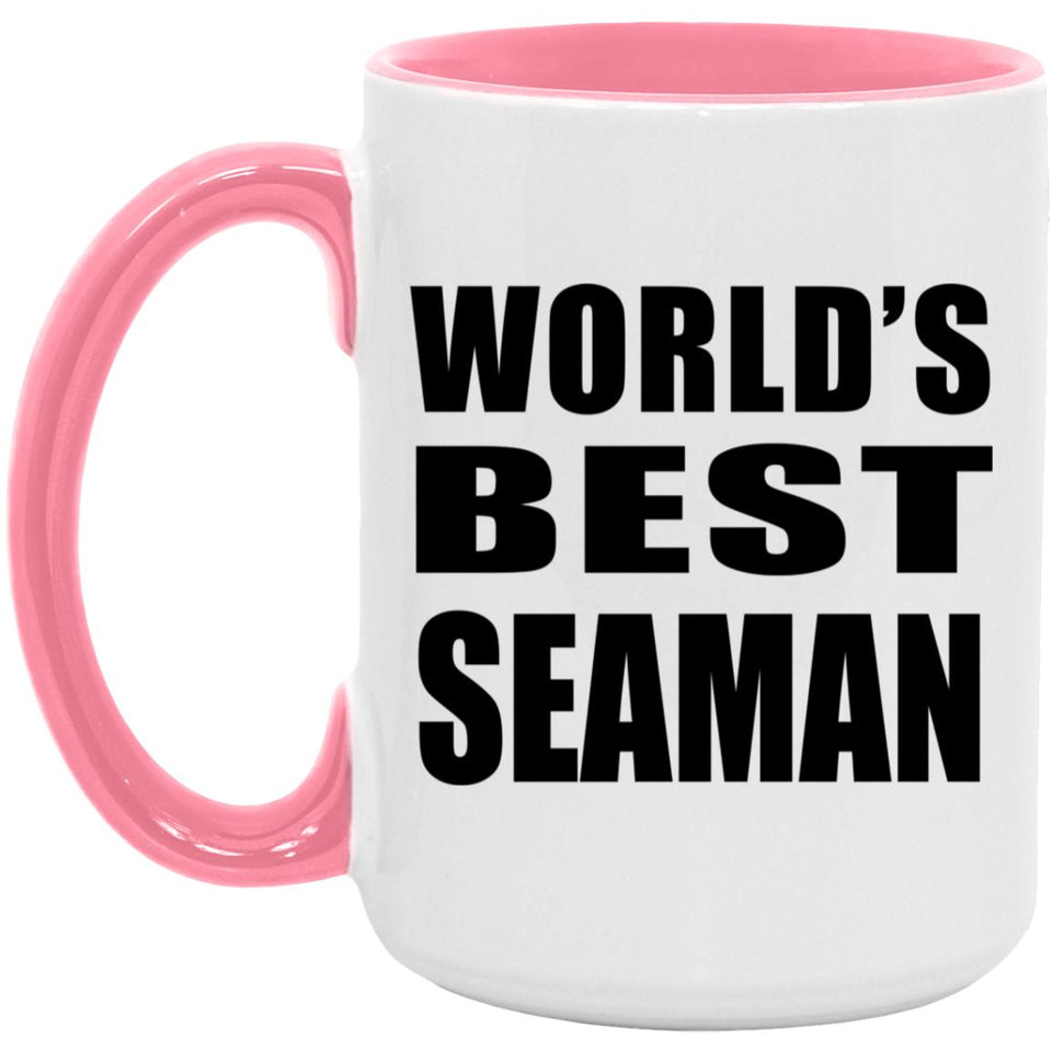 World's Best Seaman - 15oz Accent Mug Pink