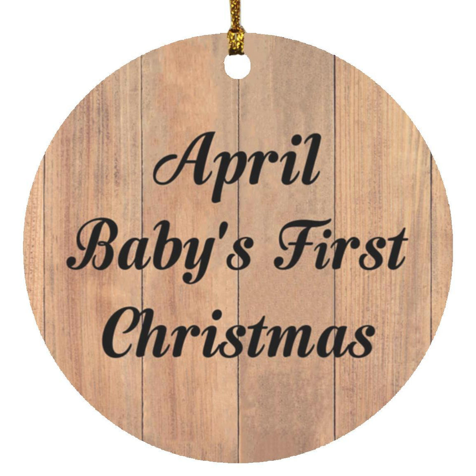 April Baby's First Christmas - Circle Ornament C