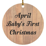 April Baby's First Christmas - Circle Ornament C