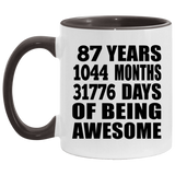 87th Birthday 87 Years 1044 Months 31776 Days Of Awesome - 11oz Accent Mug Black