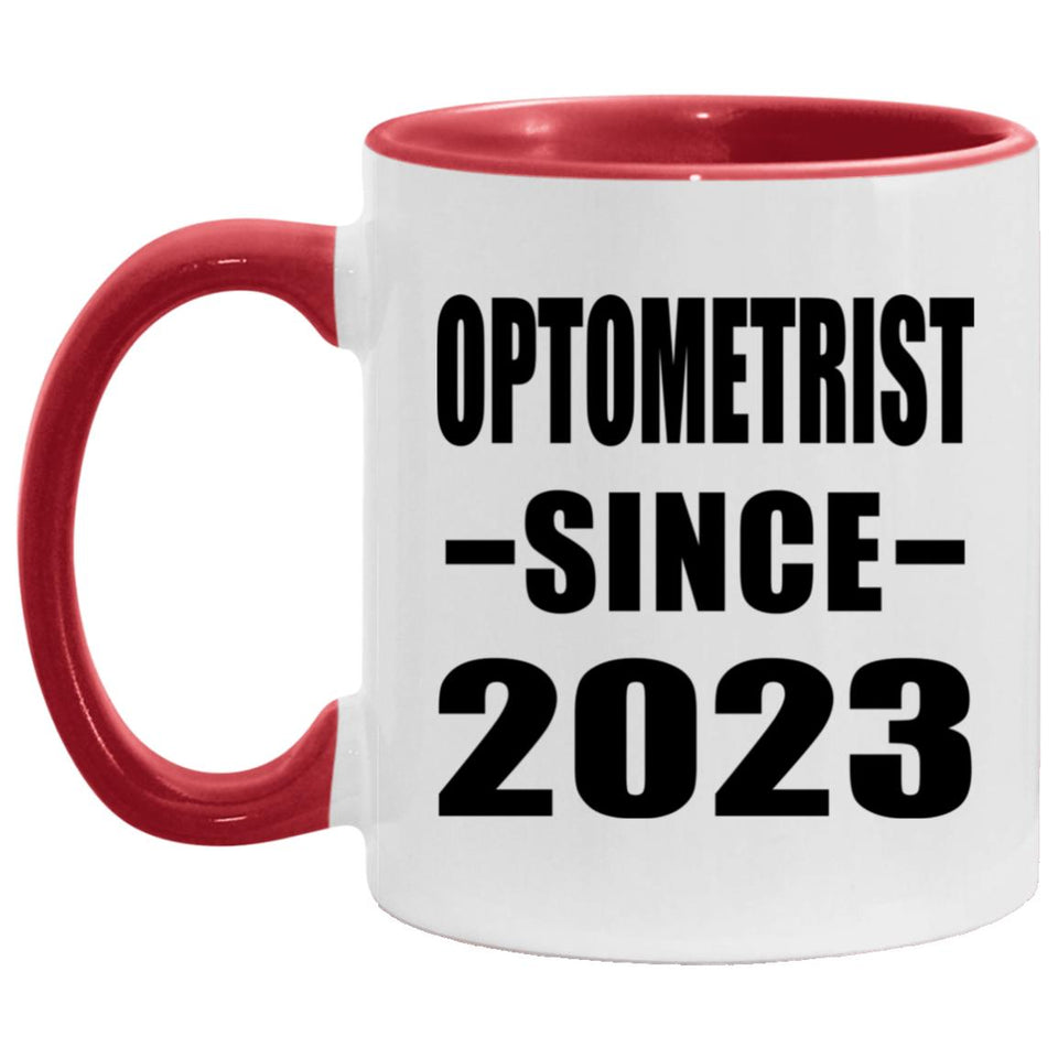 Optometrist Since 2023 - 11oz Accent Mug Red
