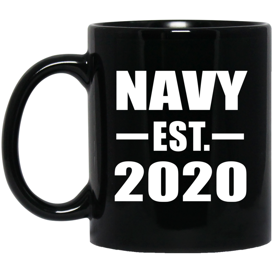 Navy Established EST. 2020 - 11oz Coffee Mug Black