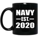 Navy Established EST. 2020 - 11oz Coffee Mug Black
