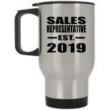 Sales Representative Established EST. 2019 - Silver Travel Mug