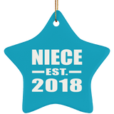 Niece Established EST. 2018 - Star Ornament
