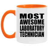 Most Awesome Laboratory Technician - 11oz Accent Mug Orange