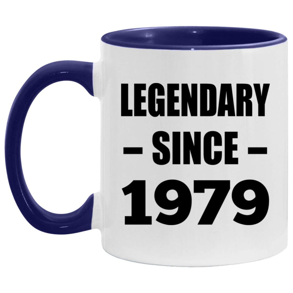 45th Birthday Legendary Since 1979 - 11oz Accent Mug Purple