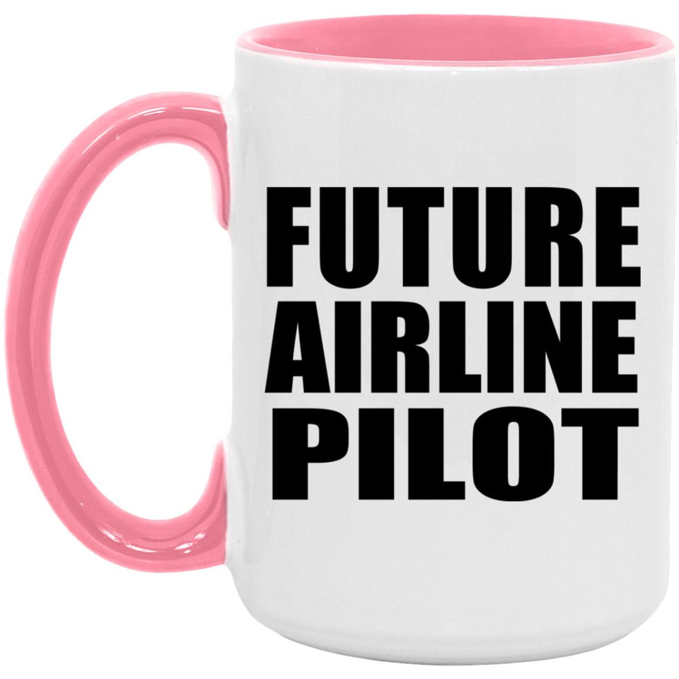 Future Airline Pilot - 15oz Accent Mug Pink
