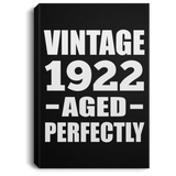 102nd Birthday Vintage 1922 Aged Perfectly - Canvas Portrait