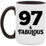 97th Birthday 97 & Fabulous - 15oz Accent Mug Black