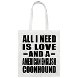 All I Need Is Love And A American English Coonhound - Tote Bag White