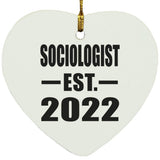 Sociologist Established EST. 2022 - Heart Ornament