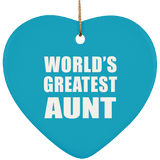 World's Greatest Aunt - Heart Ornament