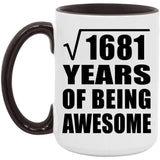 41st Birthday Square Root of 1681 Years of Being Awesome - 15oz Accent Mug Black