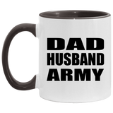 Dad Husband Army - 11oz Accent Mug Black