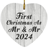 First Christmas As Mr & Mr 2024 - Heart Ornament F