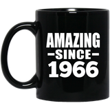 58th Birthday Amazing Since 1966 - 11 Oz Coffee Mug Black