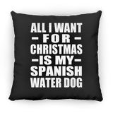 All I Want For Christmas Is My Spanish Water Dog - Throw Pillow Black