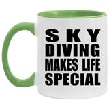 Sky Diving Makes Life Special - 11oz Accent Mug Green
