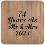 74 Years As Mr & Mrs 2024 - Drink Coaster C