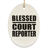 Blessed Court Reporter - Oval Ornament
