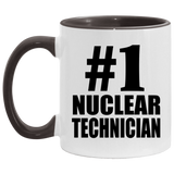 Number One #1 Nuclear Technician - 11oz Accent Mug Black