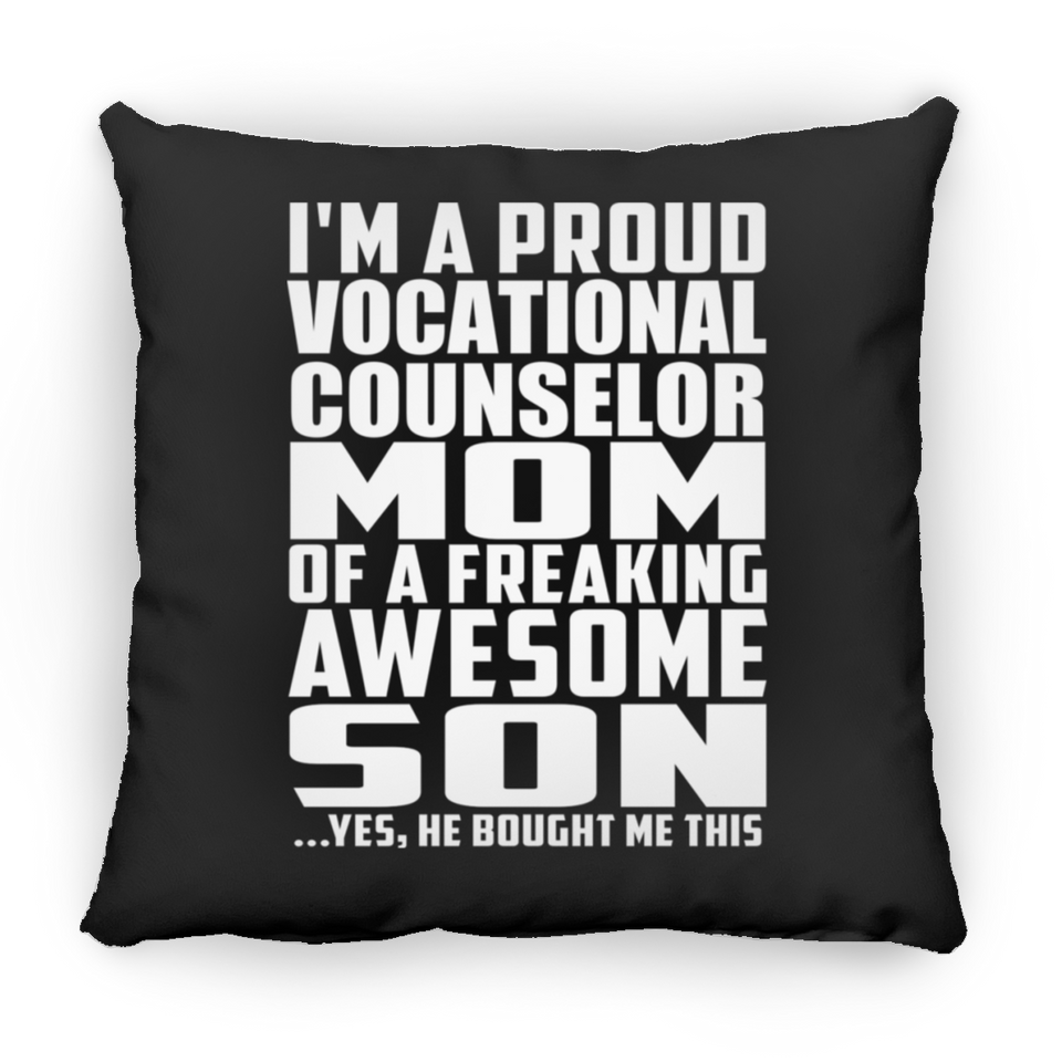 Proud Vocational Counselor Mom Of Awesome Son - Throw Pillow Black