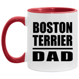 Boston Terrier Dad - 11oz Accent Mug Red