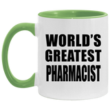 World's Greatest Pharmacist - 11oz Accent Mug Green