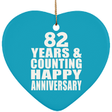 Happy 82nd Anniversary 82 Years & Counting - Heart Ornament