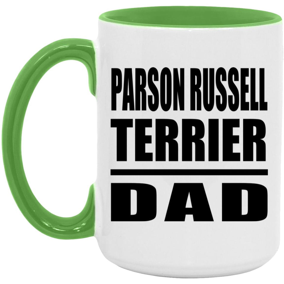 Parson Russell Terrier Dad - 15oz Accent Mug Green