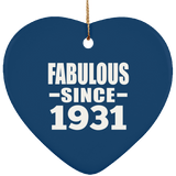 93rd Birthday Fabulous Since 1931 - Heart Ornament