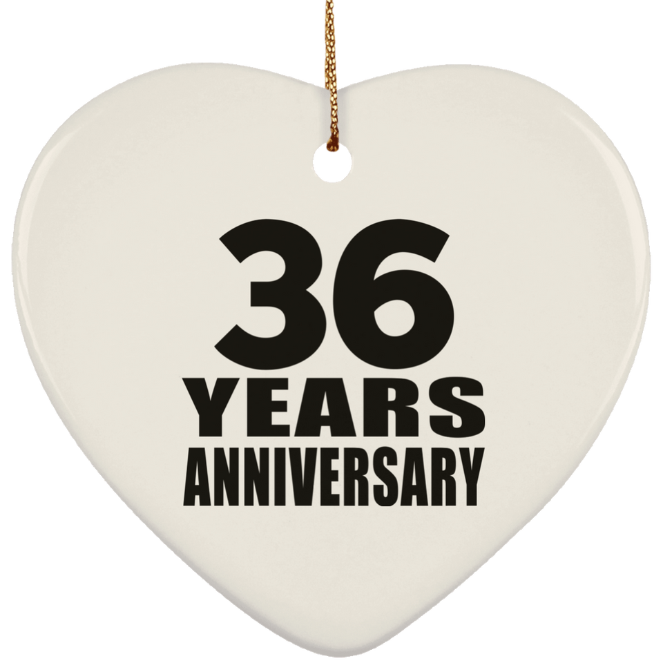 36th Anniversary 36 Years - Heart Ornament