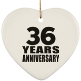 36th Anniversary 36 Years - Heart Ornament