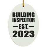 Building Inspector Established EST. 2023 - Oval Ornament
