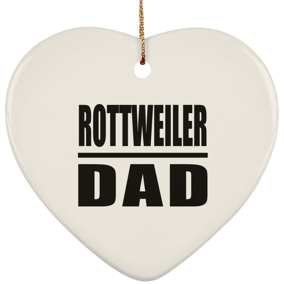 Rottweiler Dad - Heart Ornament