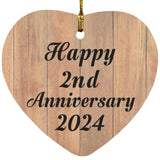 Happy 2nd Anniversary 2024 - Heart Ornament C