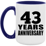 43rd Anniversary 43 Years Anniversary - 15oz Accent Mug Purple