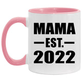 Mama Established EST. 2022 - 11oz Accent Mug Pink