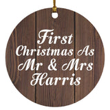 First Christmas As Mr & Mrs Harris - Circle Ornament D