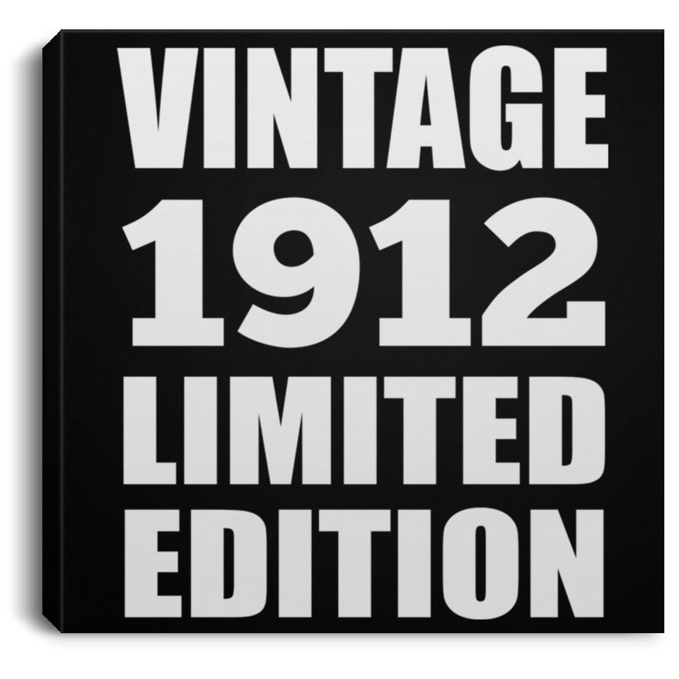112th Birthday Vintage 1912 Limited Edition - Canvas Square